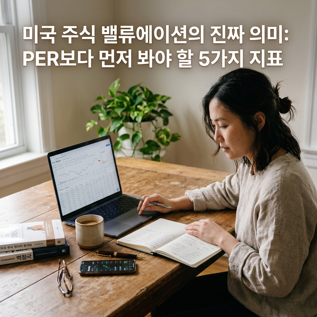ai thumbnail photography 미국 주식 밸류에이션의 진짜 의미 PER보다 먼저 봐야 할 5가지 지표 1787151134