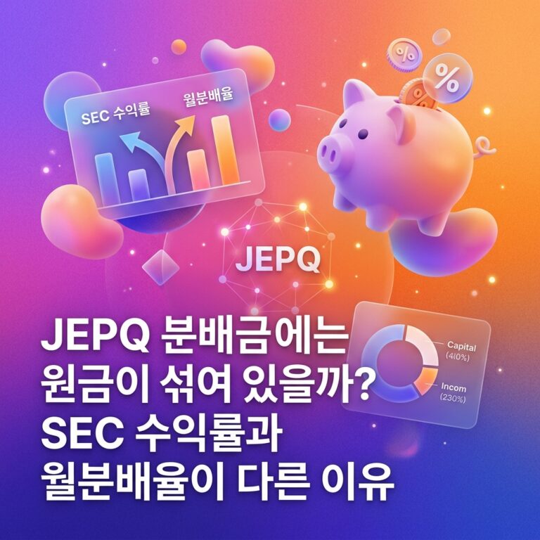 ai thumbnail gradient JEPQ 분배금에는 원금이 섞여 있을까 SEC 수익률과 월분배율이 다른 이유 1789401018