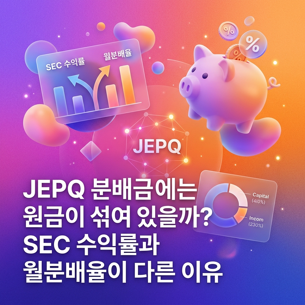 ai thumbnail gradient JEPQ 분배금에는 원금이 섞여 있을까 SEC 수익률과 월분배율이 다른 이유 1789401018