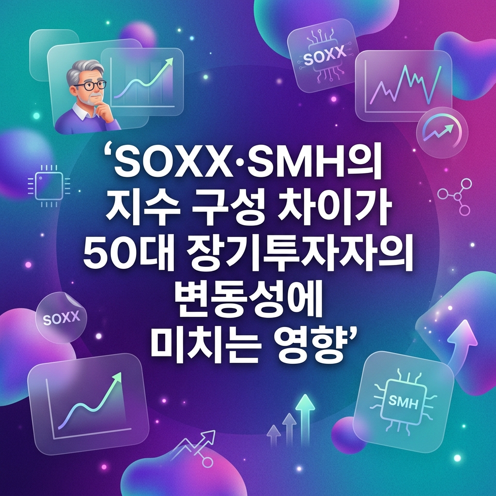 ai thumbnail gradient SOXX·SMH의 지수 구성 차이가 50대 장기투자자의 변동성에 미치는 영향 1788367564