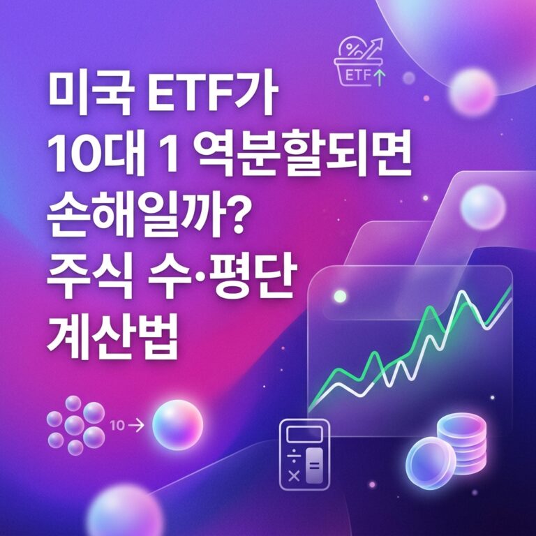 ai thumbnail gradient 미국 ETF가 10대 1 역분할되면 손해일까 주식 수·평단 계산법 1789051856